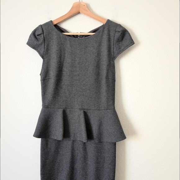 Alex and Olivia Employed Gray Peplum Career Dress - Sz 6 - Career Classy Capsule - Picture 7 of 8